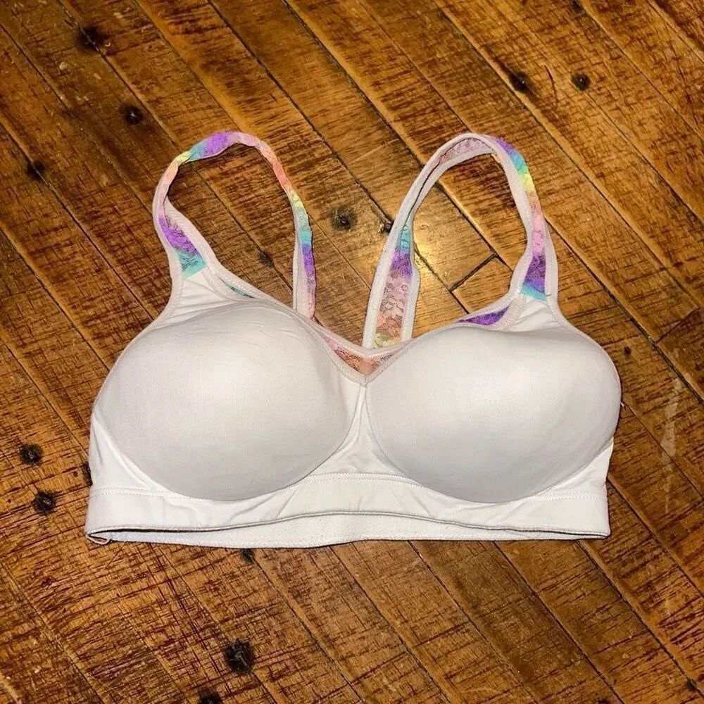 Victoria’s Secret rainbow S strappy yoga sports bra